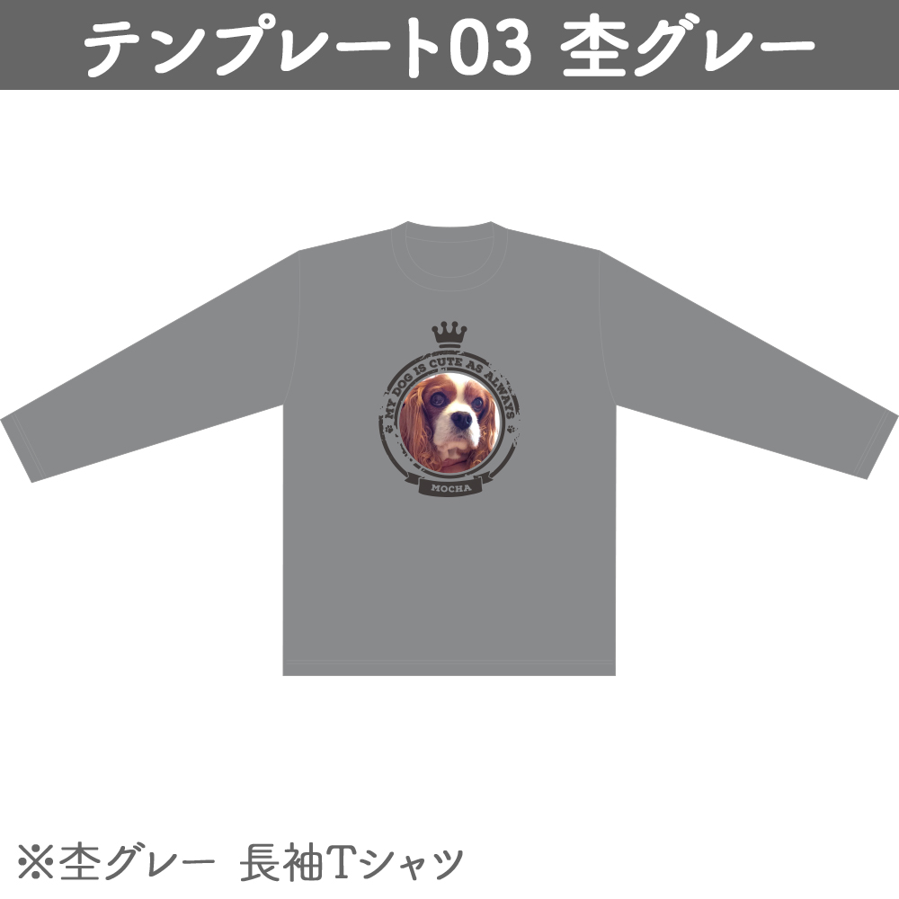 長袖Tシャツ 5.6オンス ヘビーウェイト 杢グレー テンプレ03