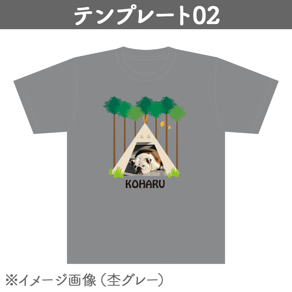 Tシャツ 5.6オンス ヘビーウェイト 杢グレー テンプレ02